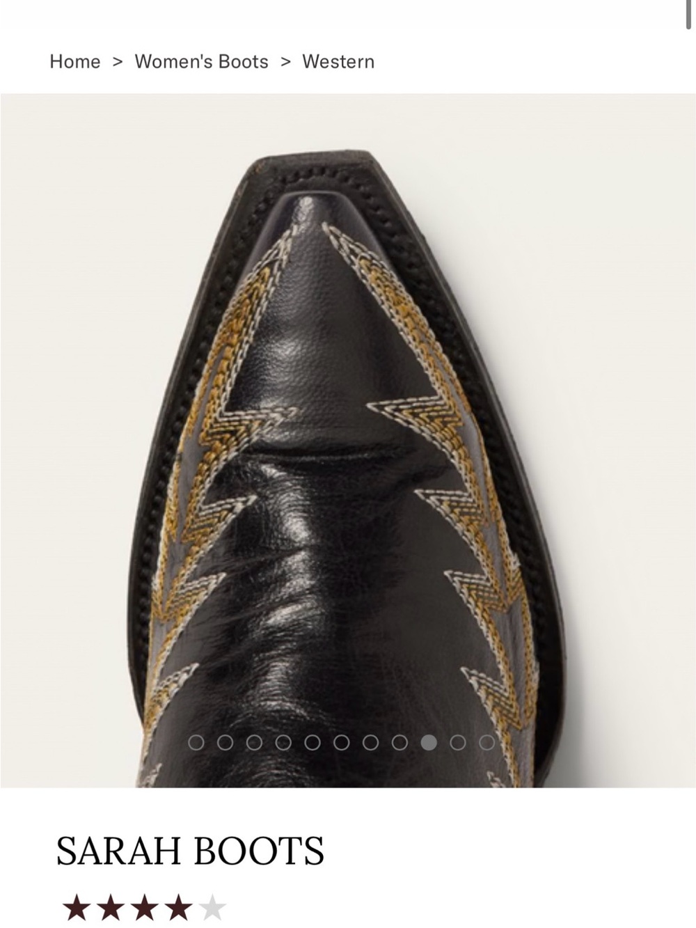 Stetson Black and Gold Western Sarah Boots - Picture 5 of 10